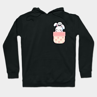 Sleepy Bunny in Polka Dot Pocket Hoodie